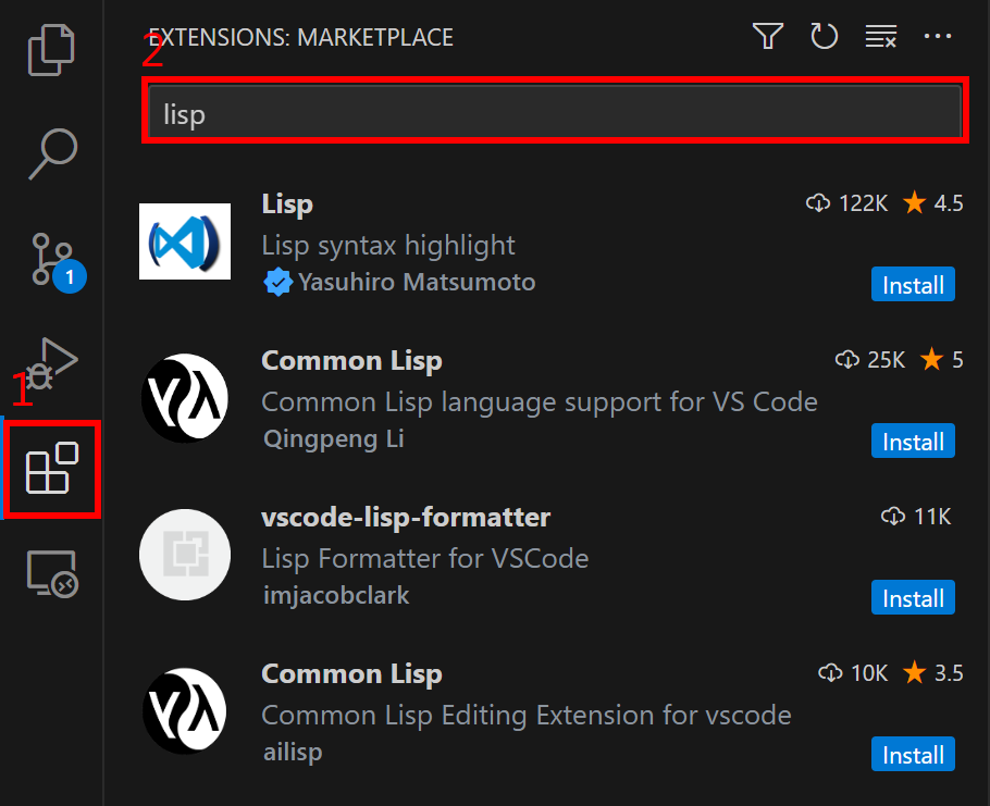 VSCode 的 Marketspace (軟體巿集)